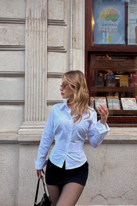 Pensli Slim Fit Gömlek Beyaz