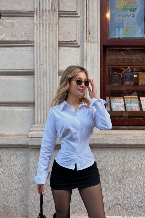 Pensli Slim Fit Gömlek Beyaz