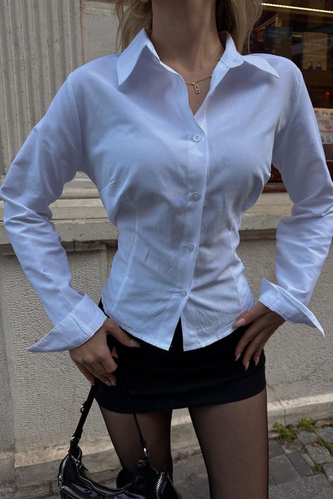 Pensli Slim Fit Gömlek Beyaz