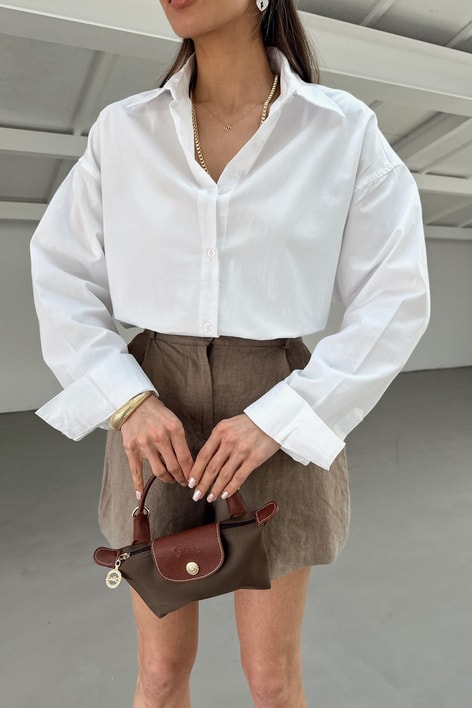 Poplin Basic Gömlek Beyaz