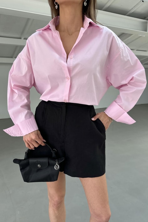 Poplin Basic Gömlek Pembe