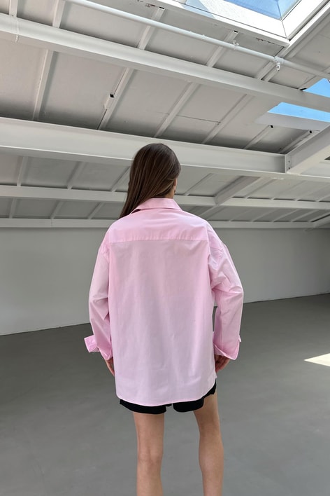 Poplin Basic Gömlek Pembe