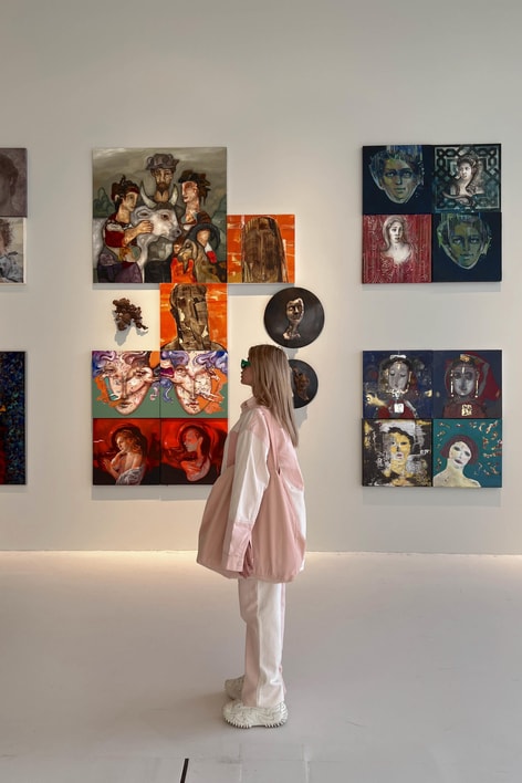 Renk Bloklu Gabardin Gömlek Krem