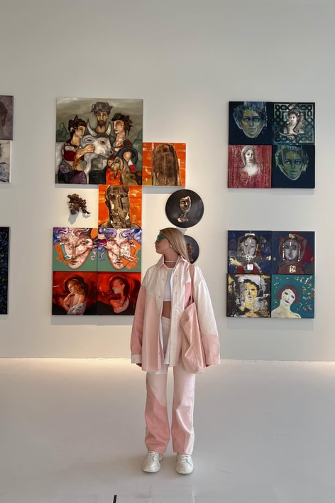 Renk Bloklu Gabardin Gömlek Krem