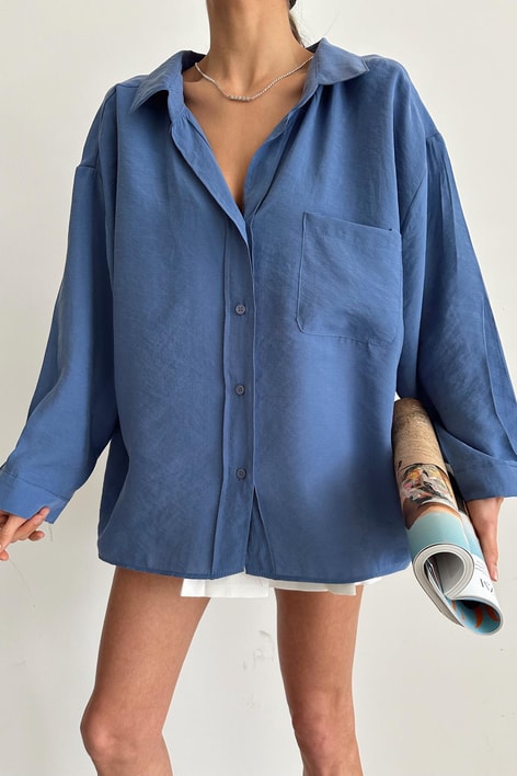 Renk Geçişli Gömlek İndigo