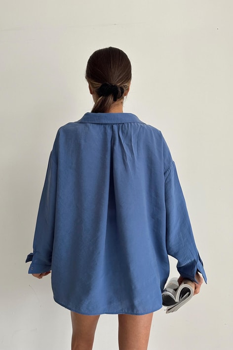 Renk Geçişli Gömlek İndigo