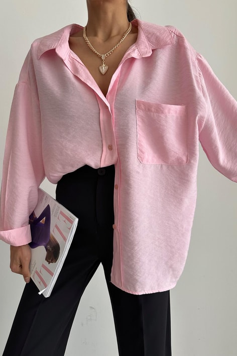 Renk Geçişli Gömlek Pembe