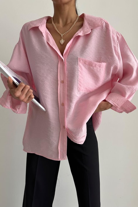 Renk Geçişli Gömlek Pembe