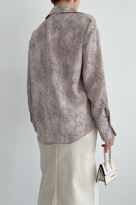 Saten Çita Gömlek Bej