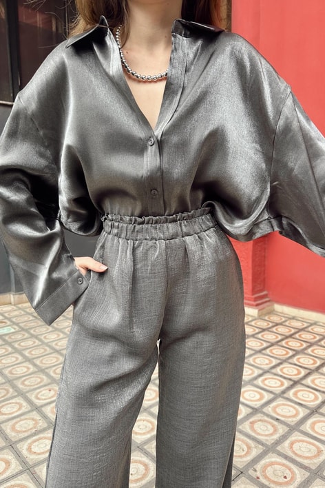 Shine Oversize Gömlek Antrasit