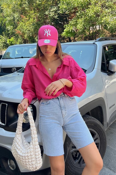 Tek Cepli Salaş Gömlek Fuşya