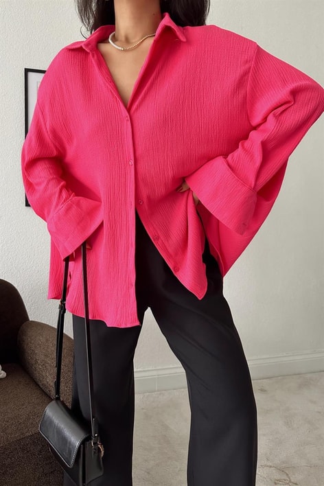 Tiril Basic Gömlek Fuşya