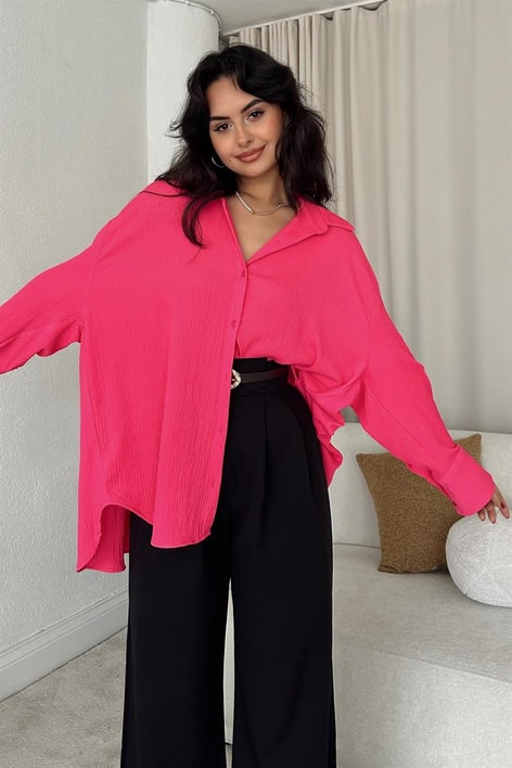 Tiril Basic Gömlek Fuşya