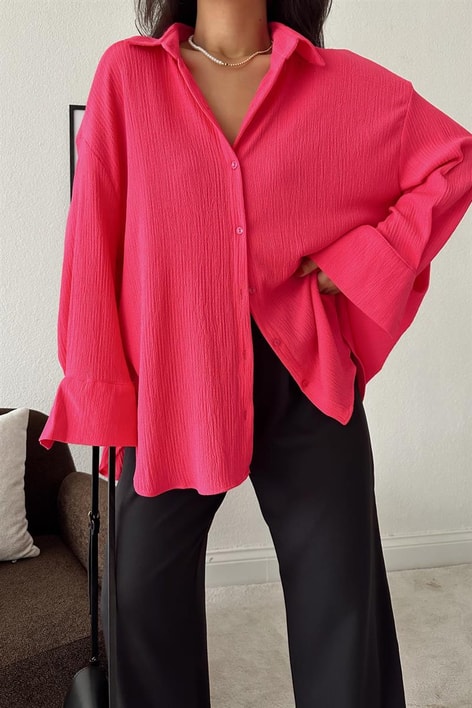 Tiril Basic Gömlek Fuşya