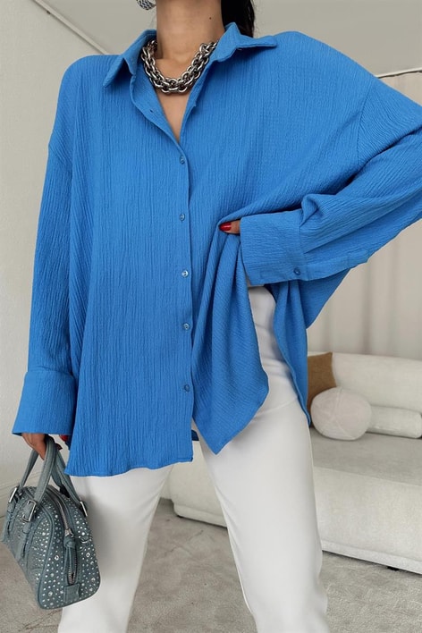 Tiril Basic Gömlek Mavi