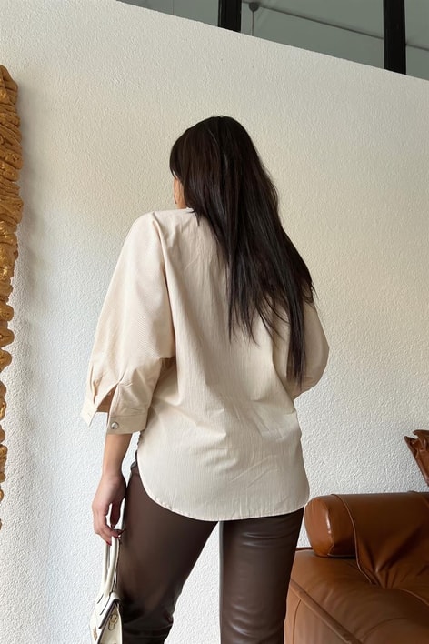 Transparan Çizgili Gömlek Taş