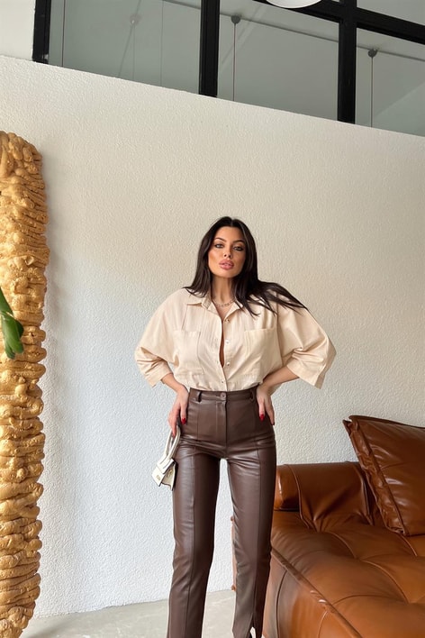 Transparan Çizgili Gömlek Taş