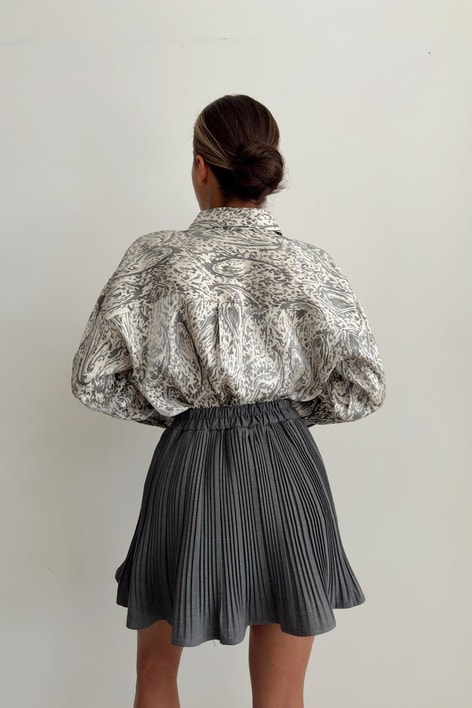 Wave Saten Gömlek Bej