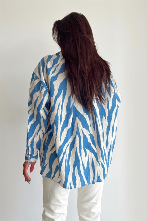 Wild Desen Salaş Gömlek Mavi