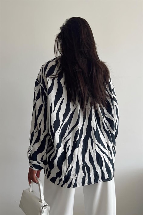 Wild Desen Salaş Gömlek Siyah