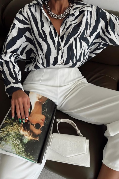 Wild Desen Salaş Gömlek Siyah