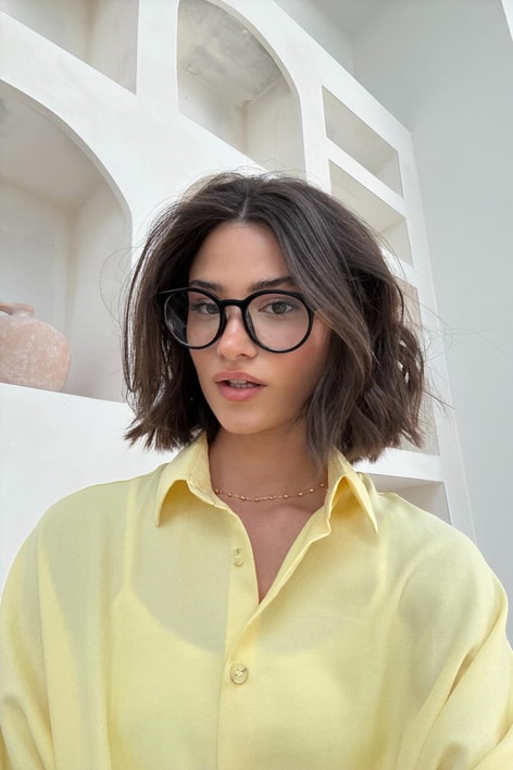 Cat-Eye Blue Block Basic Gözlük Siyah