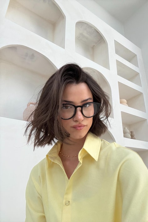 Cat-Eye Blue Block Basic Gözlük Siyah