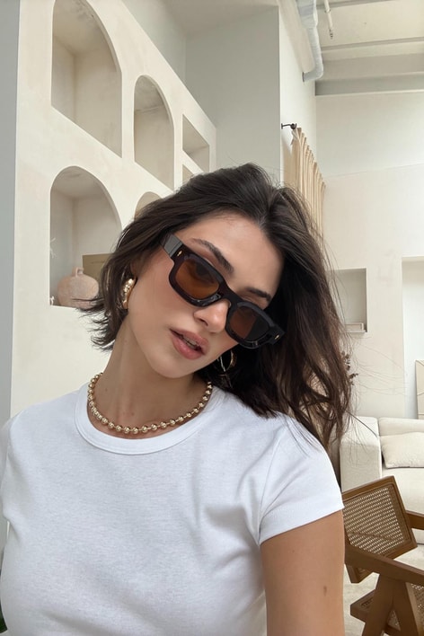 Gold Detaylı Laura Gözlük Kahve
