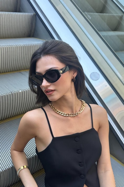 Hailey Cat-Eye Gözlük Siyah
