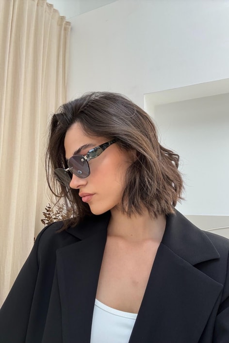 Miu Miu Cat-Eye Gözlük Mavi-Haki