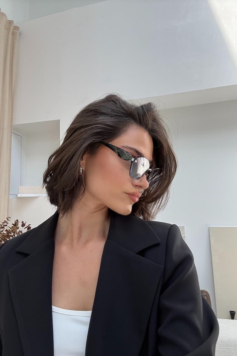 Miu Miu Cat-Eye Gözlük Mavi-Haki