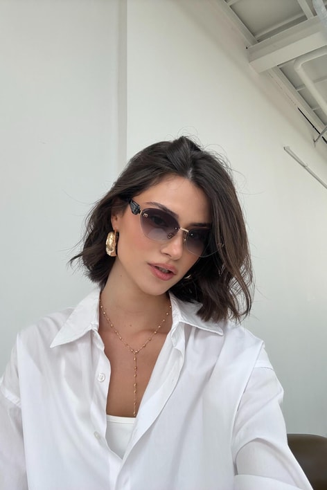 Miu Miu Cat-Eye Gözlük Mavi-Siyah