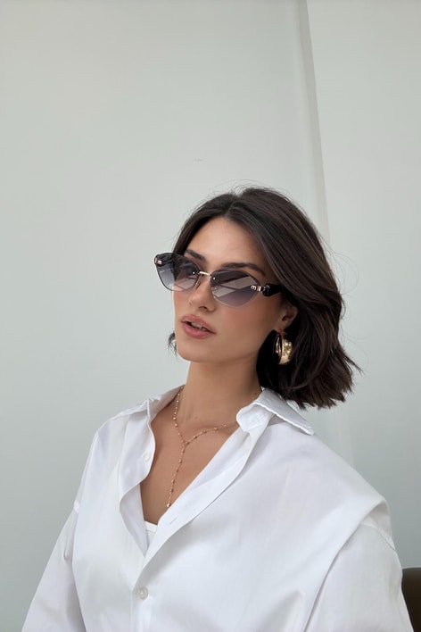 Miu Miu Cat-Eye Gözlük Mavi-Siyah