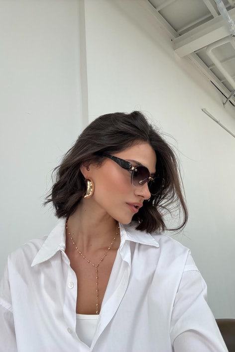 Miu Miu Cat-Eye Gözlük Mavi-Siyah
