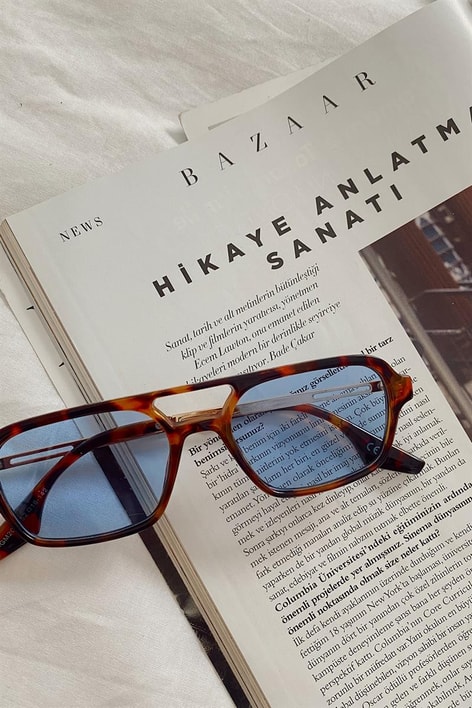 Nia Leopard Güneş Gözlüğü Mavi