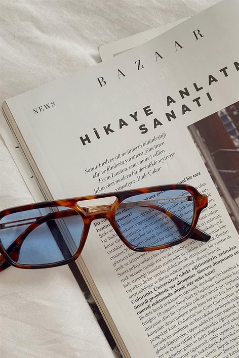 Nia Leopard Güneş Gözlüğü Mavi