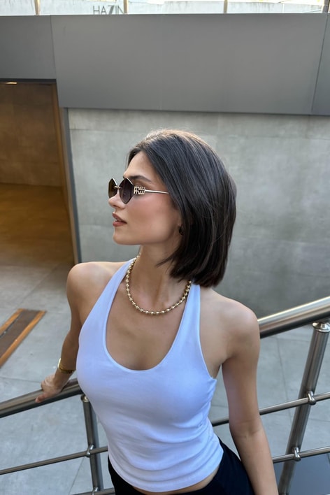 The Retro Altıgen Miu Miu Gözlük Haki