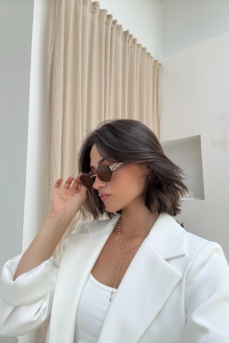 The Retro Altıgen Miu Miu Gözlük Kahve