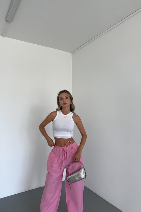 Halter Yaka Basic Top Beyaz