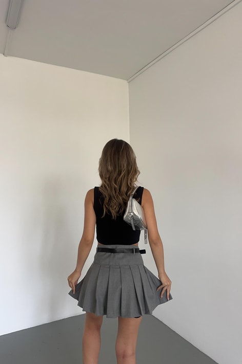 Halter Yaka Basic Top Siyah