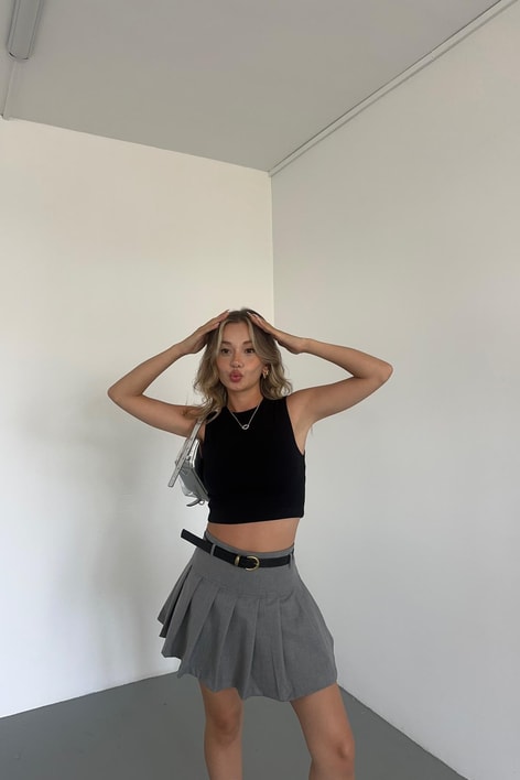 Halter Yaka Basic Top Siyah