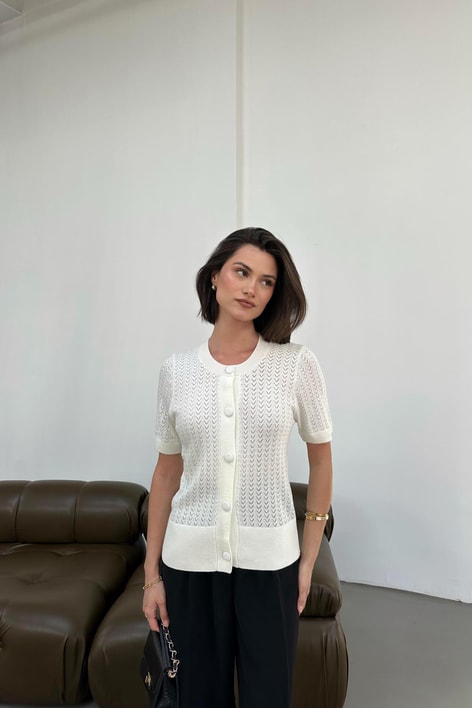 Merserize Hırka Ekru
