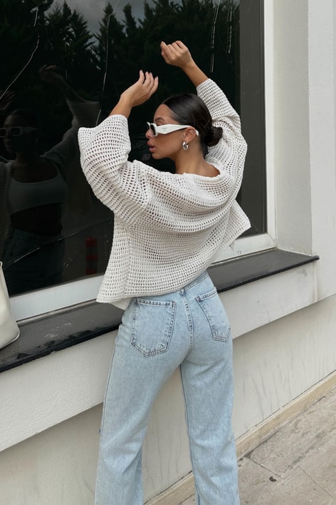 Merserize Triko Hırka Bej