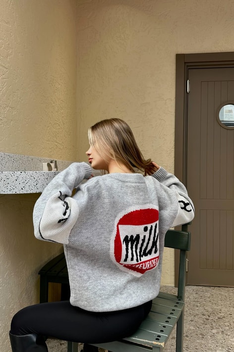 Milked Kolej Triko Hırka Gri