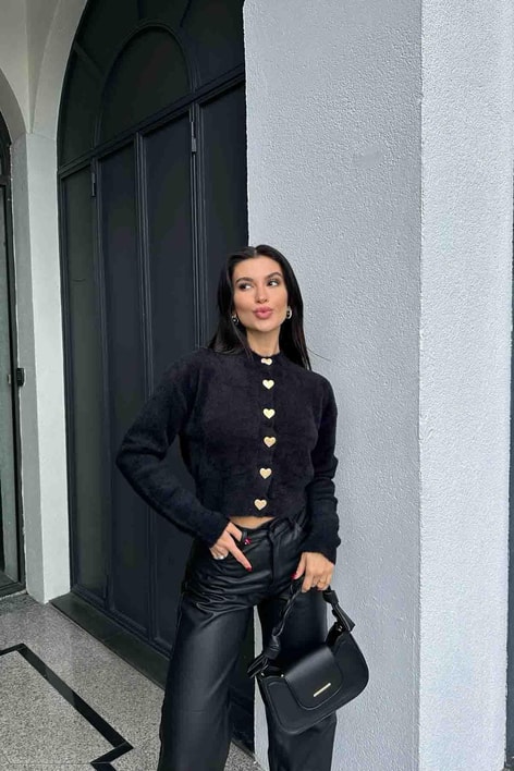 Paris Love Hırka Siyah