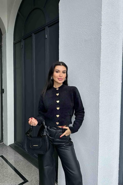 Paris Love Hırka Siyah