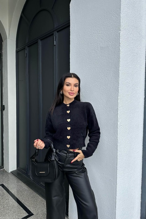 Paris Love Hırka Siyah