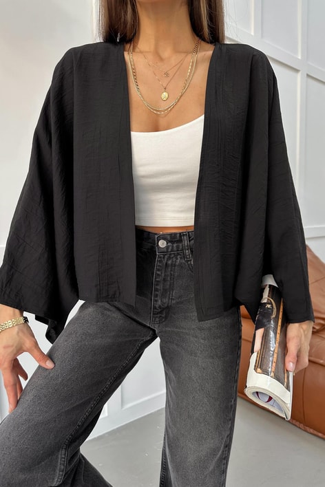 Yarasa Kol Kimono Siyah