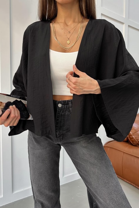 Yarasa Kol Kimono Siyah