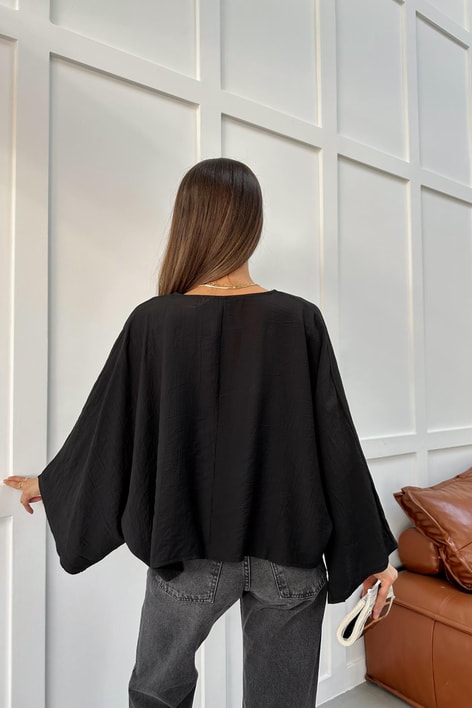 Yarasa Kol Kimono Siyah